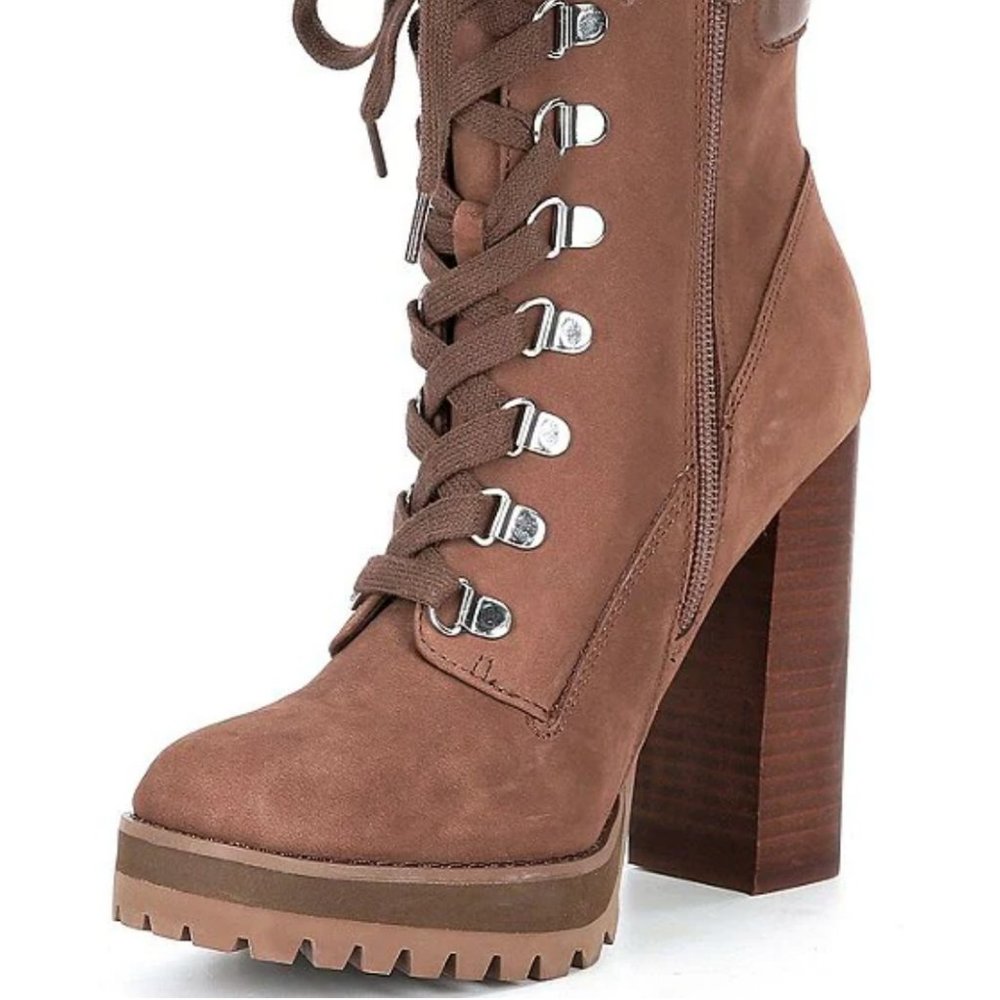 Steve Madden Beso Lace-Up Chunky Lug Sole Booties